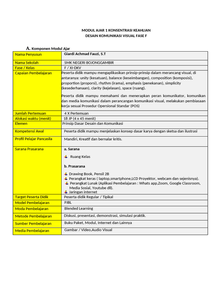 Modul Ajar Desain Komunikasi Visual | PDF