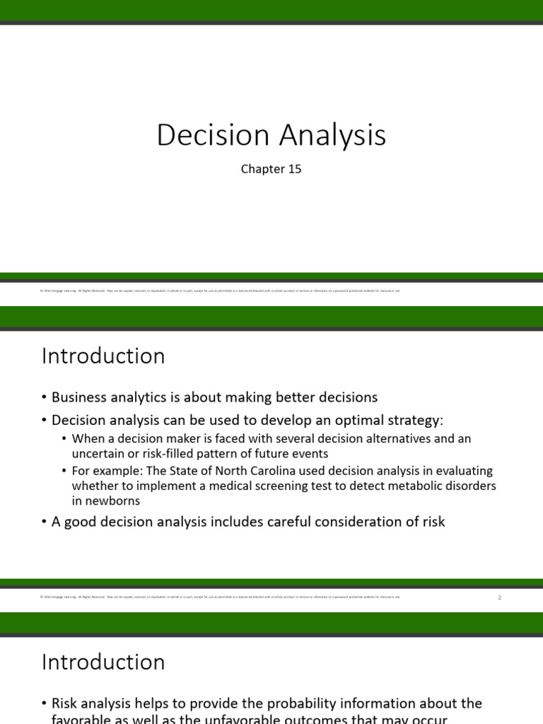 Chapter 8 - Decision Analysis | PDF | Applied Mathematics