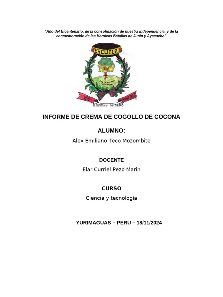 Crema de Cogollo de Cocona: Uso y Beneficios | PDF