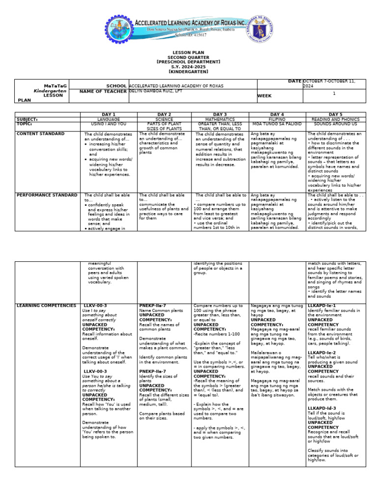 LESSON PLAn 2NDQ | PDF | Human Communication | Cognition