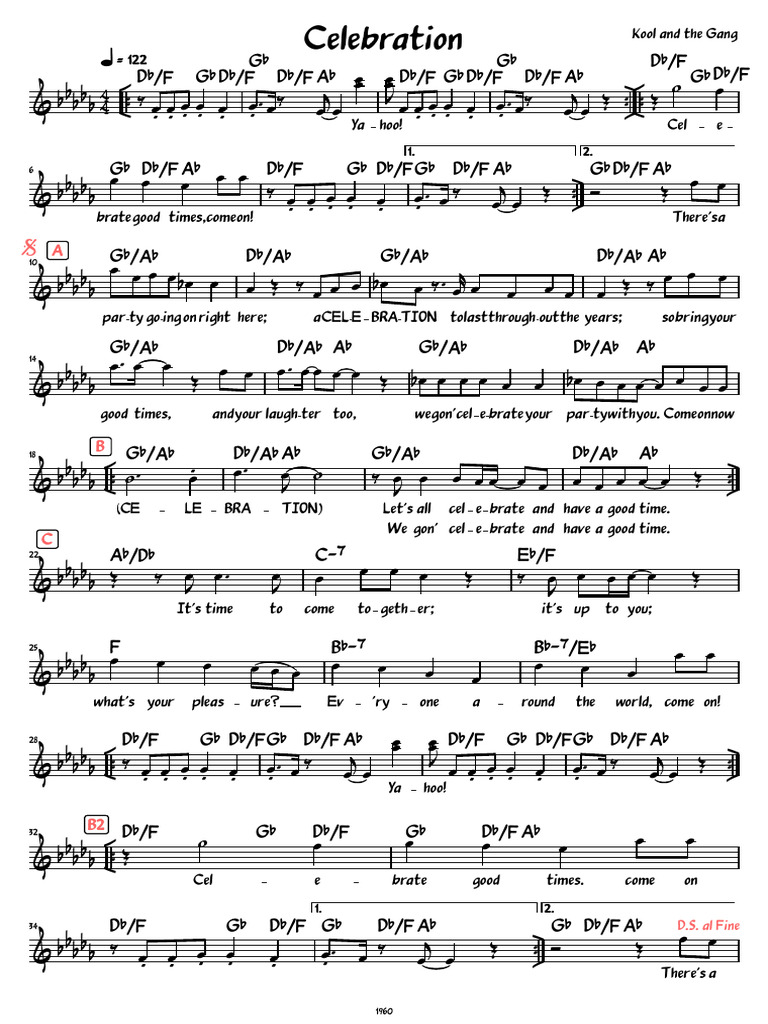 Celebration Lead Sheet A Flat | PDF
