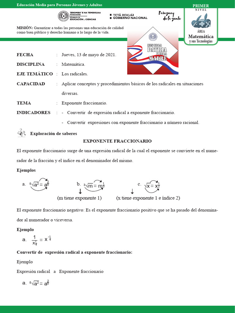 Clase 10 - Matematica | PDF | Exponenciación | Matemáticas