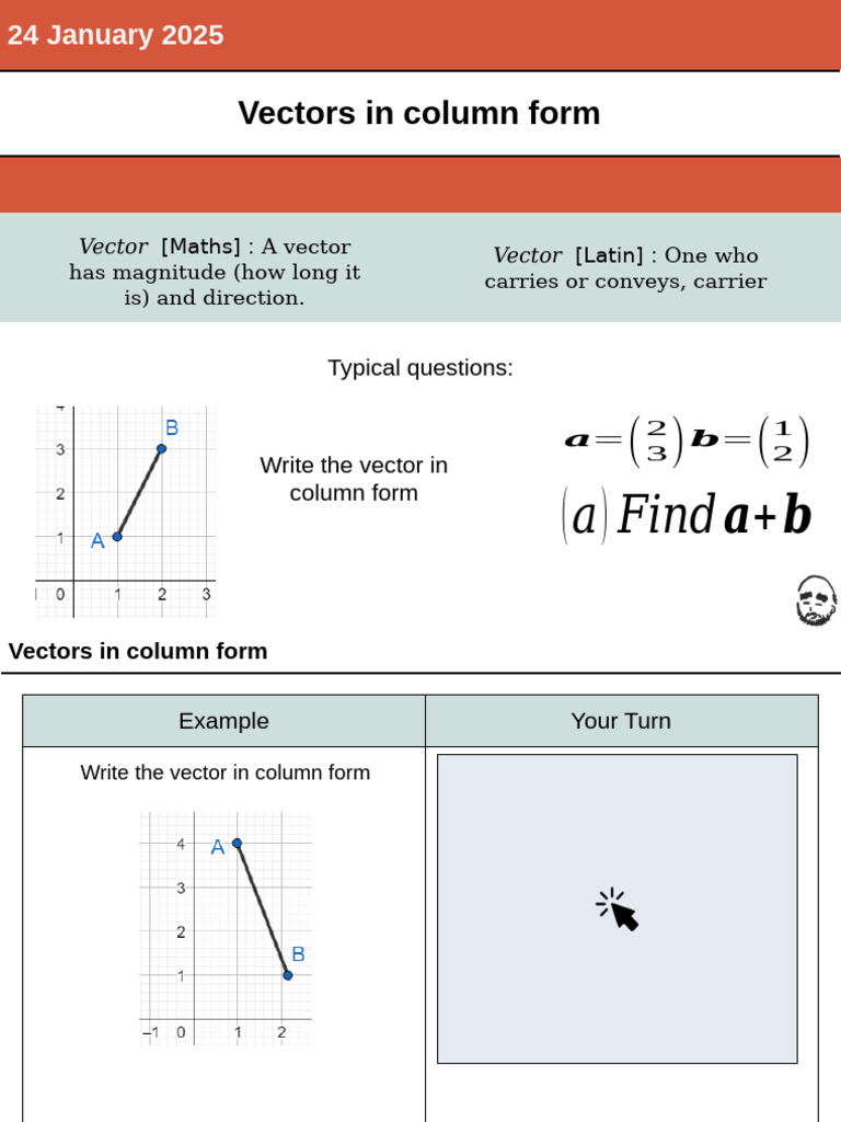 Column-Vectors | PDF | Euclidean Vector | Mechanical Engineering