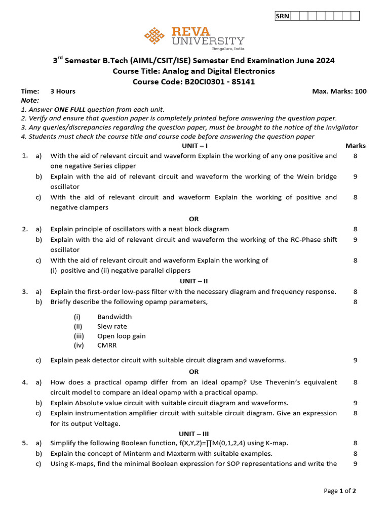 B.Tech 3rd Sem Exam Papers: Electronics & Java | PDF | Computing ...