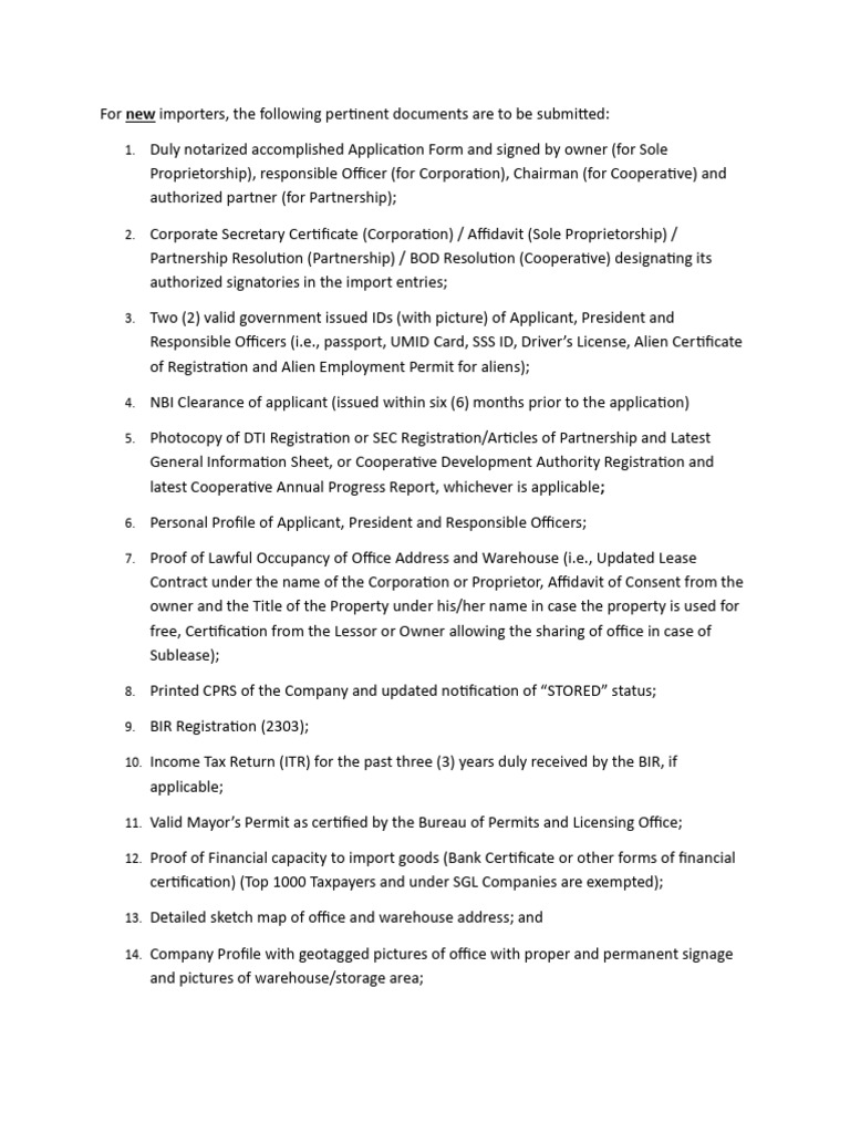 Importer Document Submission Guide | PDF