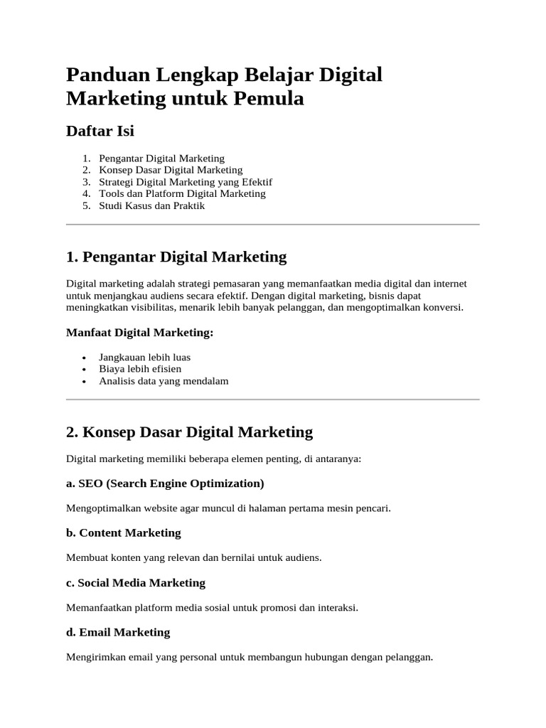 Panduan Digital Marketing untuk Pemula | PDF