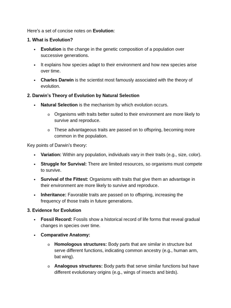 Understanding Evolution and Natural Selection | PDF | Natural Selection ...