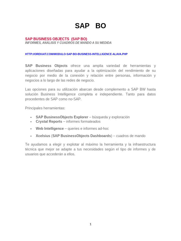 Sap Bo | PDF | Inteligencia de negocios | Informática 