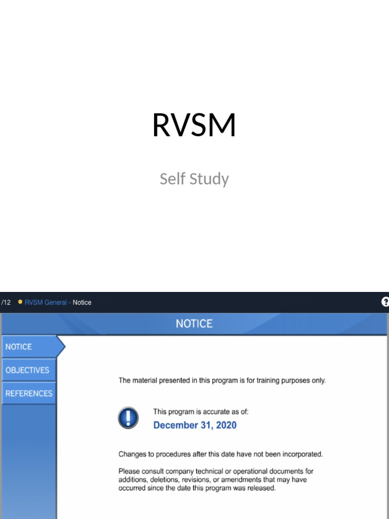 RVSM Self Study Guide | PDF