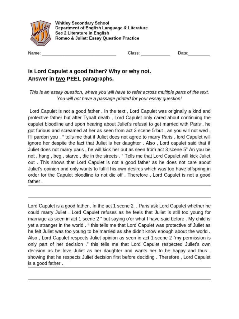 2g3 lit essay question practice pdf