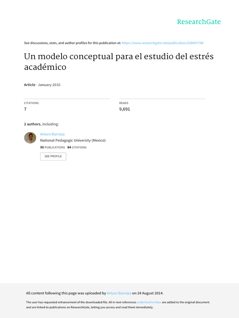 Modelo de Estrés Académico Sistémico | PDF | Estrés (biología) | Sistema