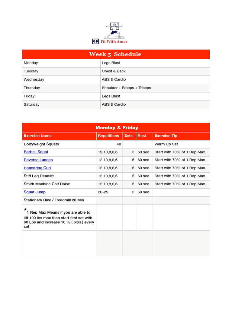Week 5 | PDF | Weight Training | Physical Exercise