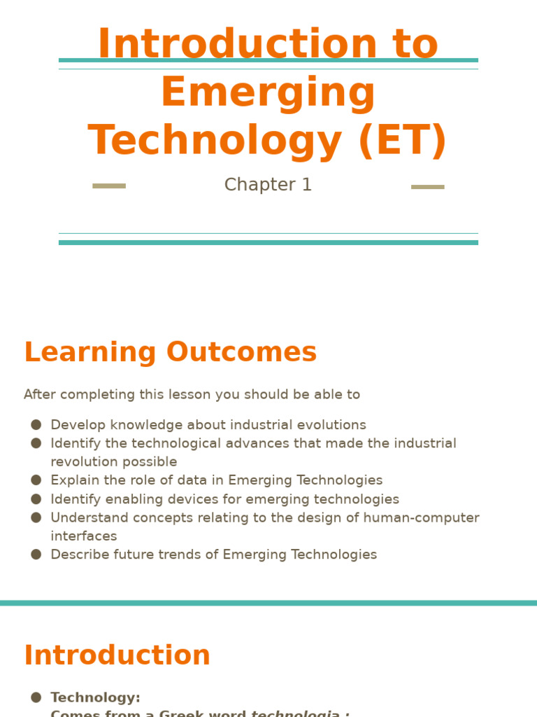 Chapter 1 - Introduction to Emerging Technology | PDF | Human–Computer ...