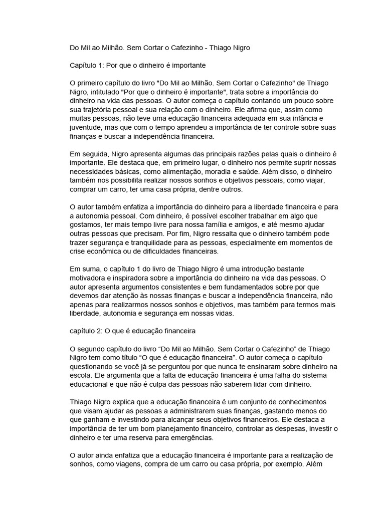Do Mil ao Milhão Sem Cortar o Cafezinho | PDF | Renda fixa