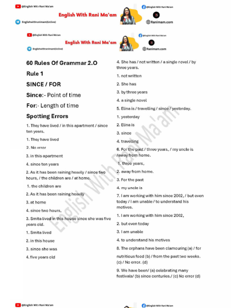 60 Rules of Grammar 2.O | PDF