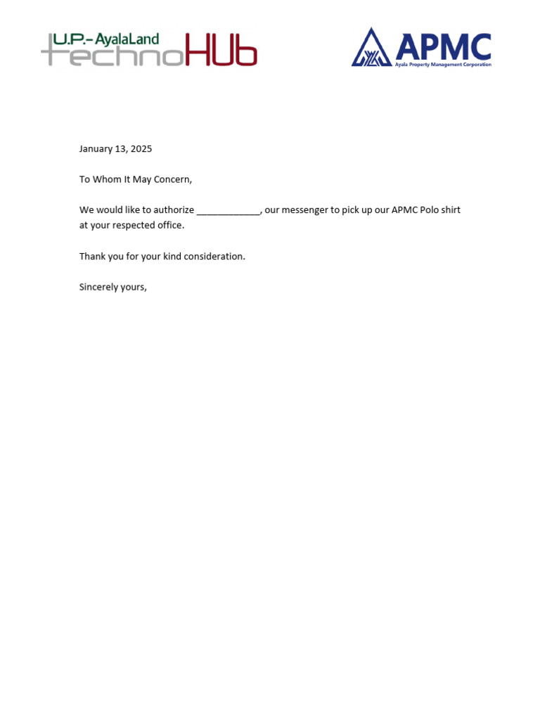 Authorization Letter For Comp. ID - 1 | PDF