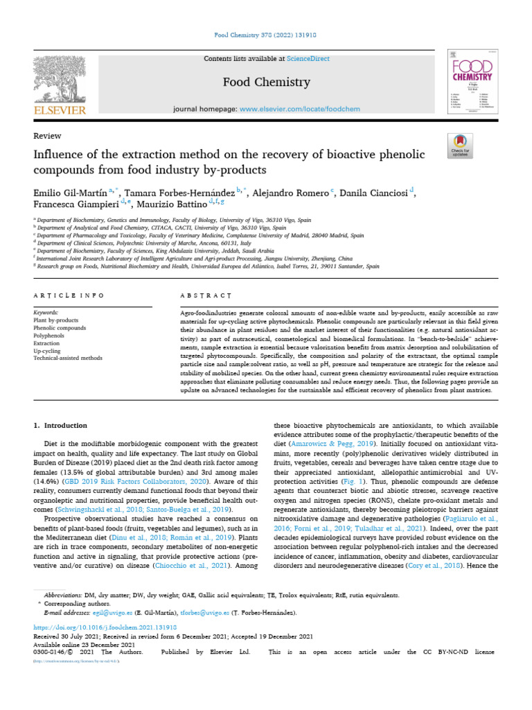 1 s2.0 S0308814621029241 Main | PDF | Polyphenol | Phenolic Content In Wine