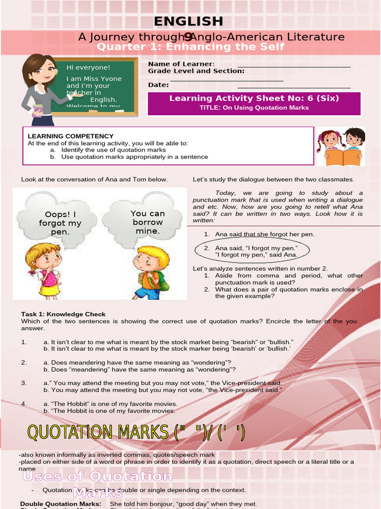 Using Quotation Marks in Writing | PDF | Quotation Mark | Semiotics
