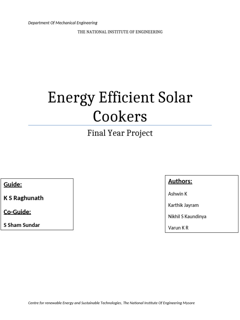 Design and fabrication of automated solar cooker | PDF | Greenhouse ...