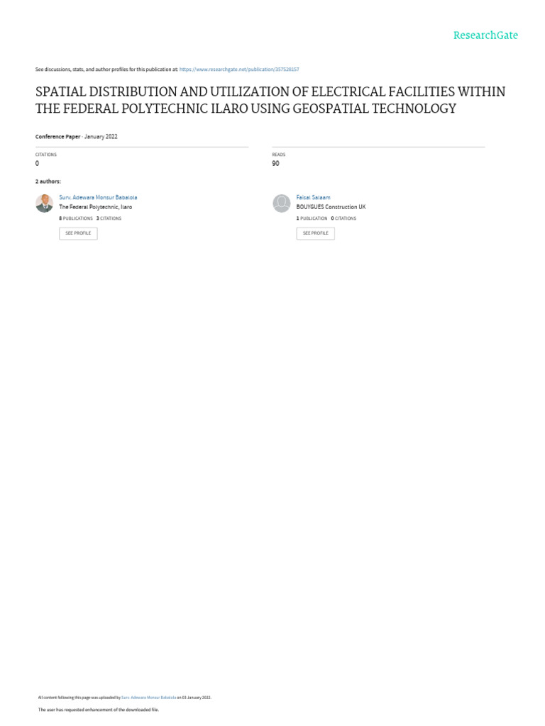 Spatial Distribution and Utilization of Electrical Facilities Within ...