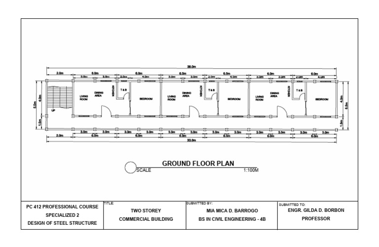 Steel Structure Design for Two Storey Building | PDF