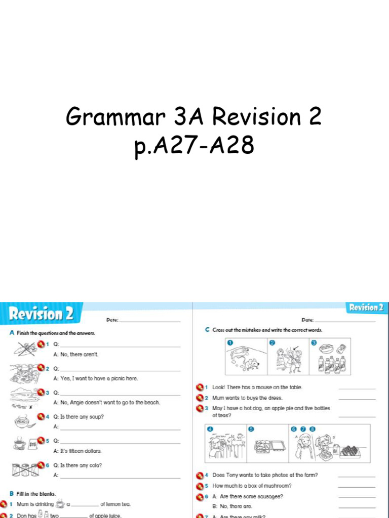 Grammar 3A Revision 2 p.A27-A28 | PDF