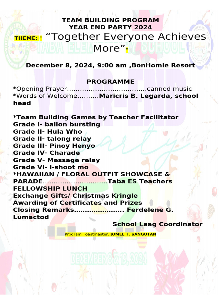 Team Building Program 2024 | PDF