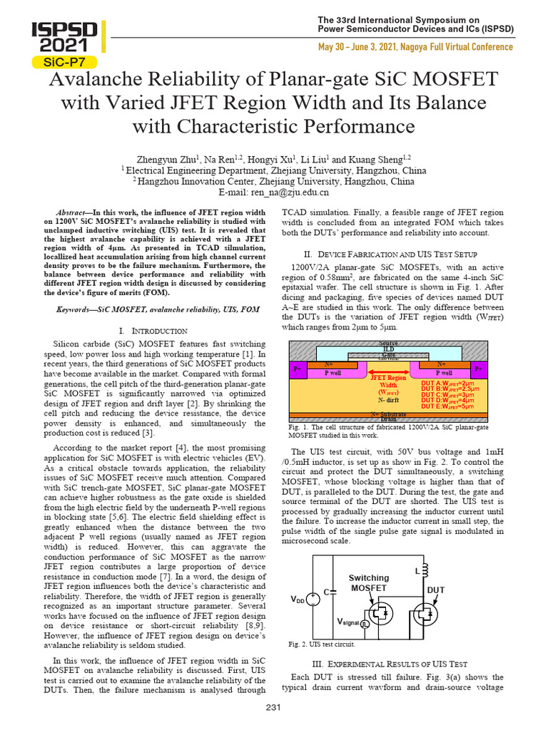 JFET Width Impact on SiC MOSFET Reliability | PDF | Mosfet | Field ...