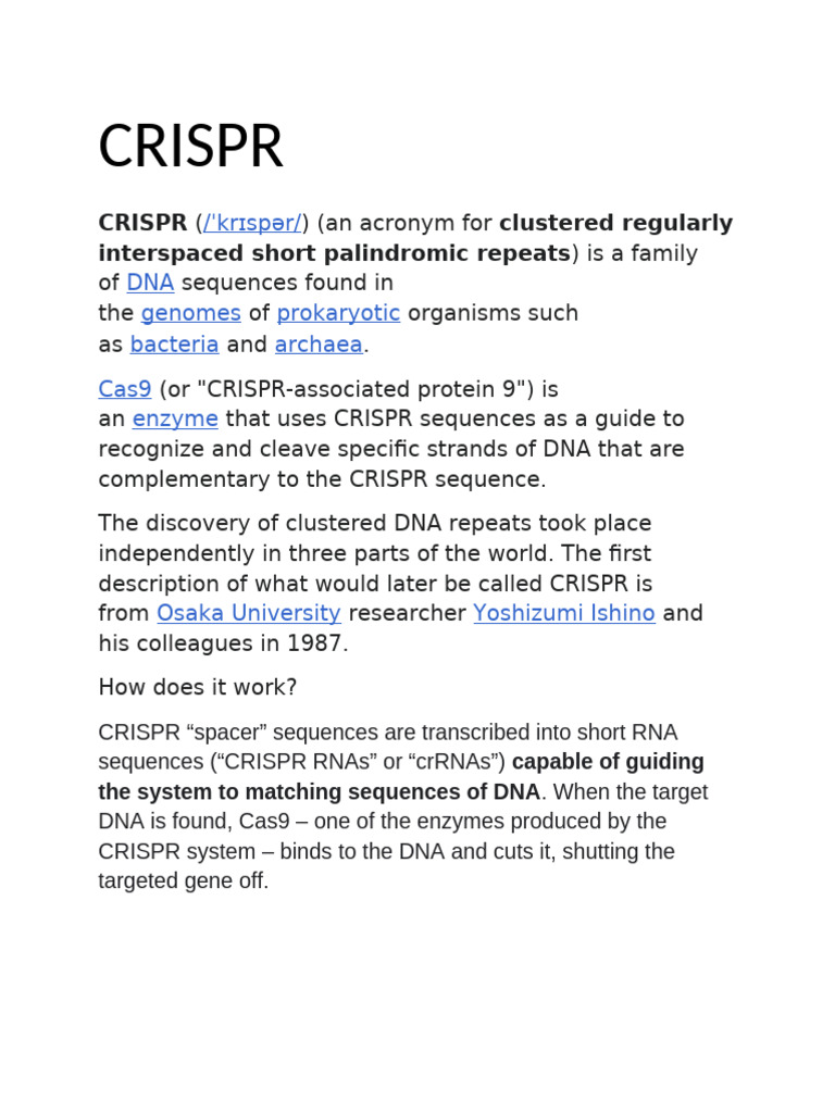 Understanding CRISPR and Cas9 Function | PDF