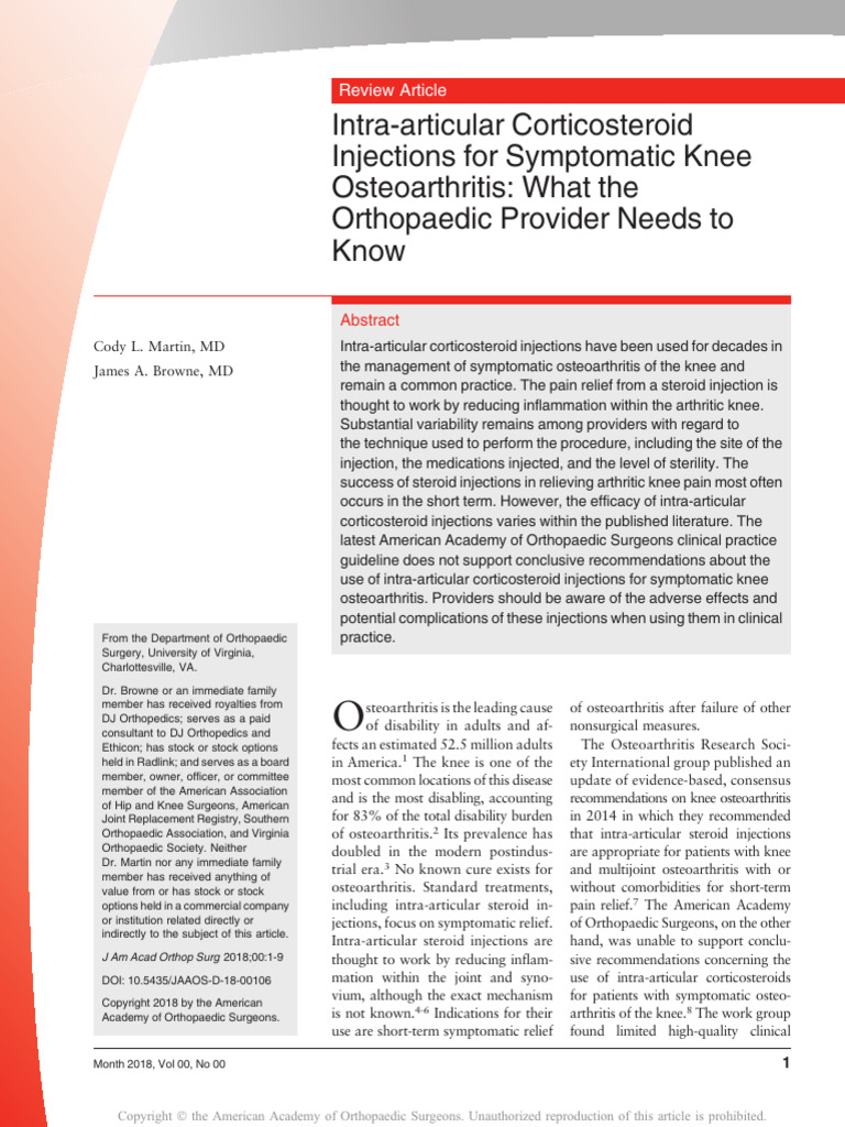 Esteroide Intra Articular | PDF | Osteoarthritis | Arthritis