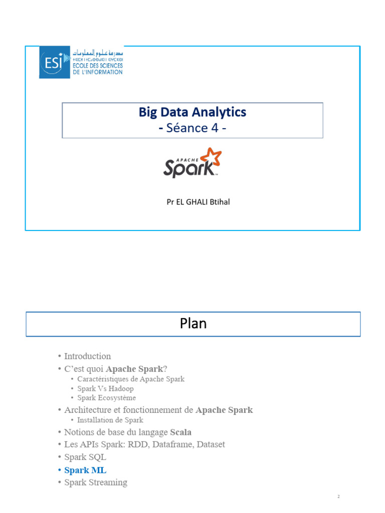 Introduction à Spark ML et MLlib | PDF | Apache Spark | Informatique