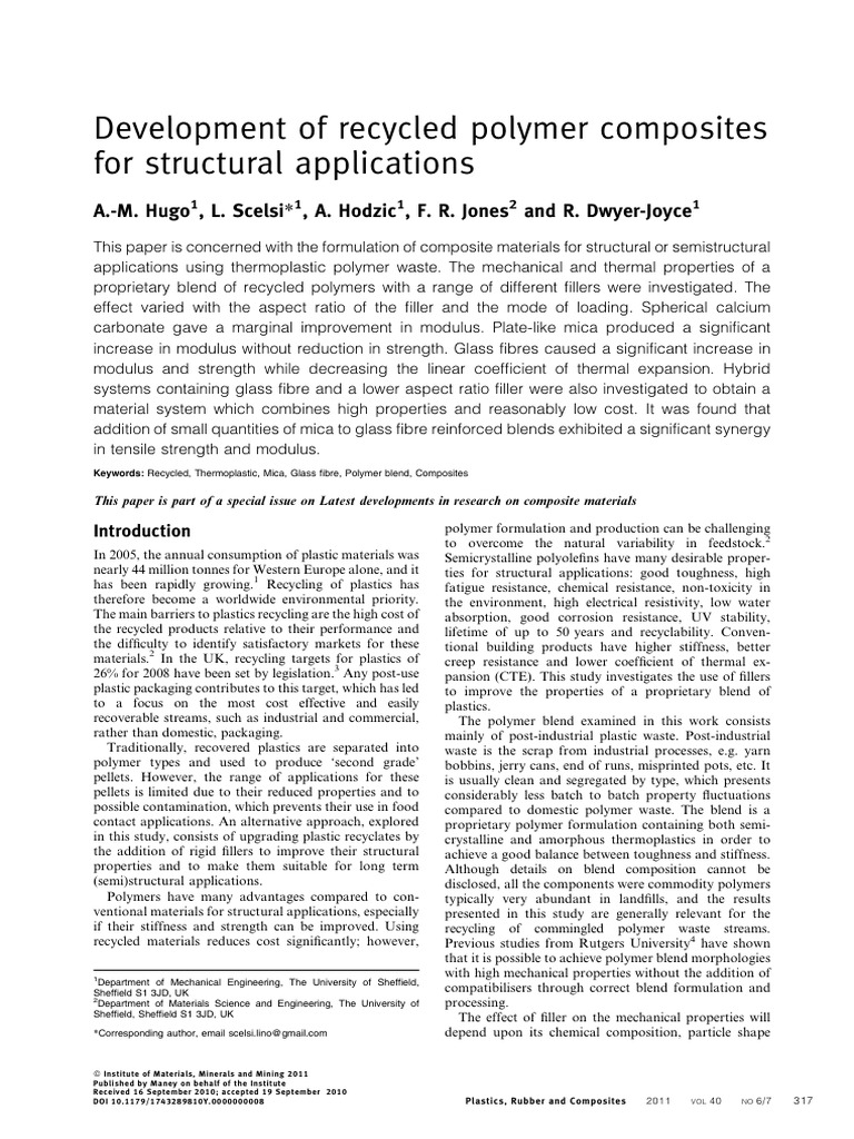 Development of Recycled Polymer Composit | PDF | Composite Material ...