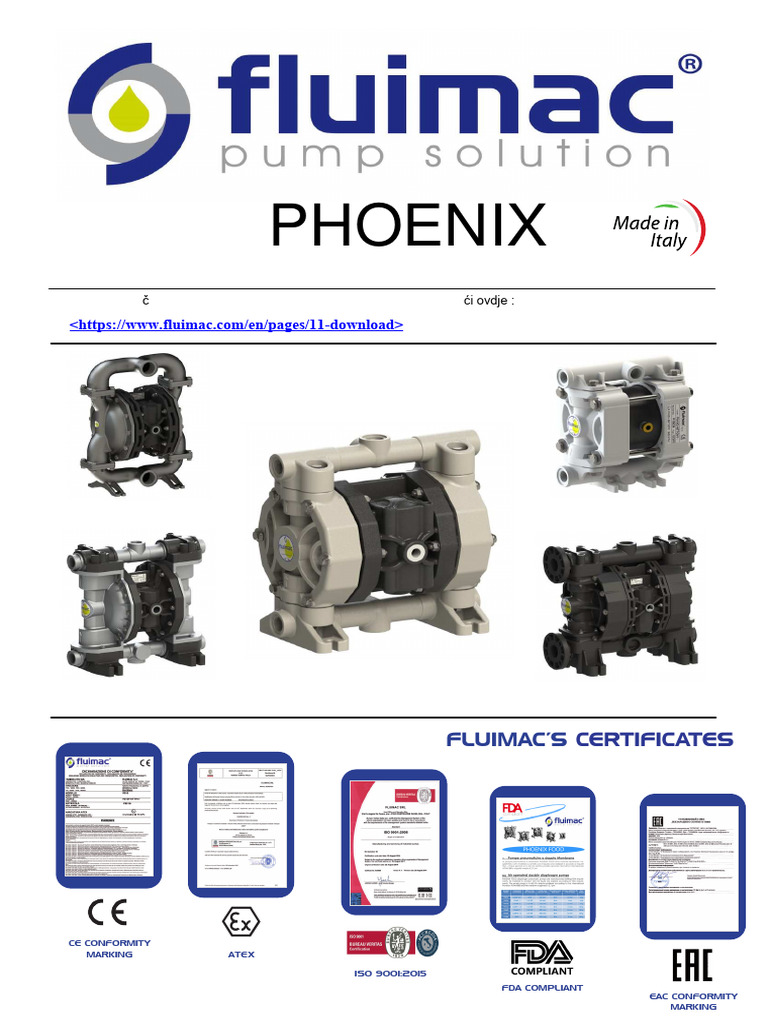 Fluimac Phoenix Pump Specifications | PDF | Polymers
