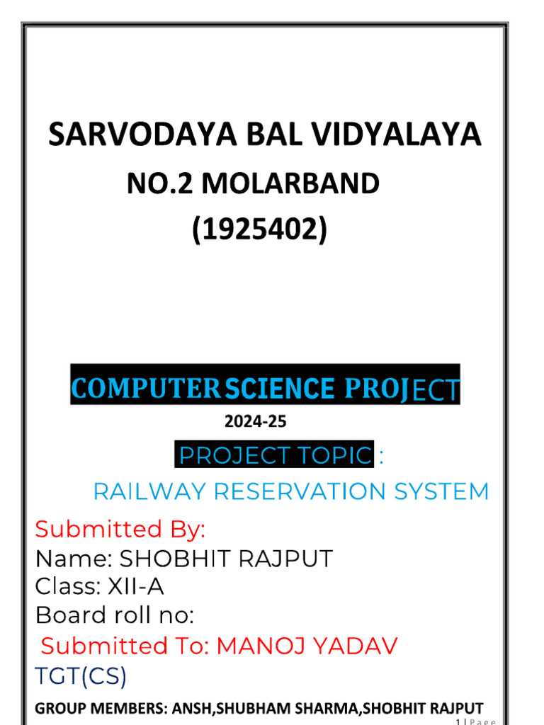 Shobhit Rajput Cs Project | PDF