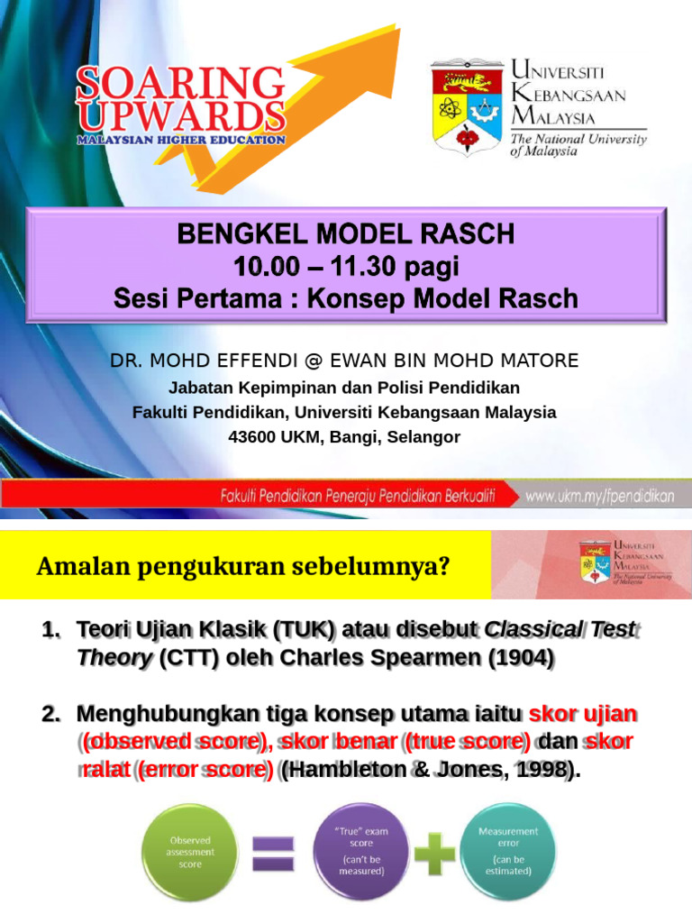 Nota 1 Rasch Model UKM Effendi Ewan | PDF