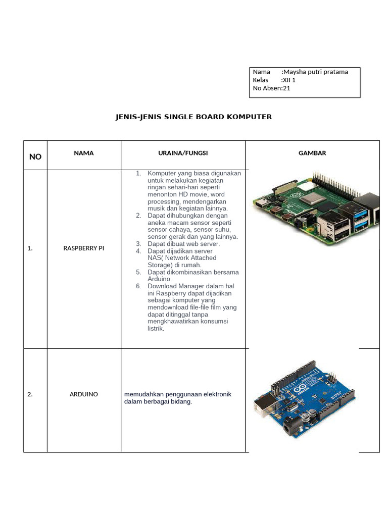 Jenis-Jenis Single Board Computer | PDF