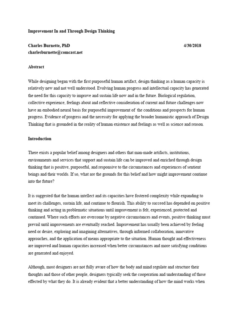 Advancing Human Progress Through Design Thinking | PDF | Thought | Feeling