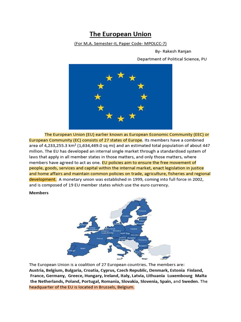 Overview of the European Union | PDF | European Union | Maastricht Treaty