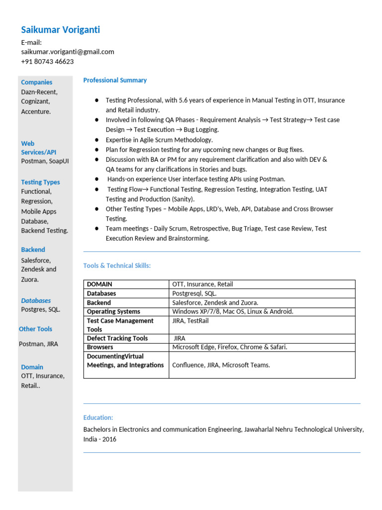 Senior Test Engineer with QA Expertise | PDF | Postgre Sql | Databases