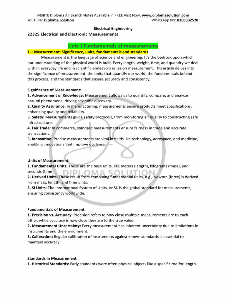 Electrical and Electronic Measurements | PDF