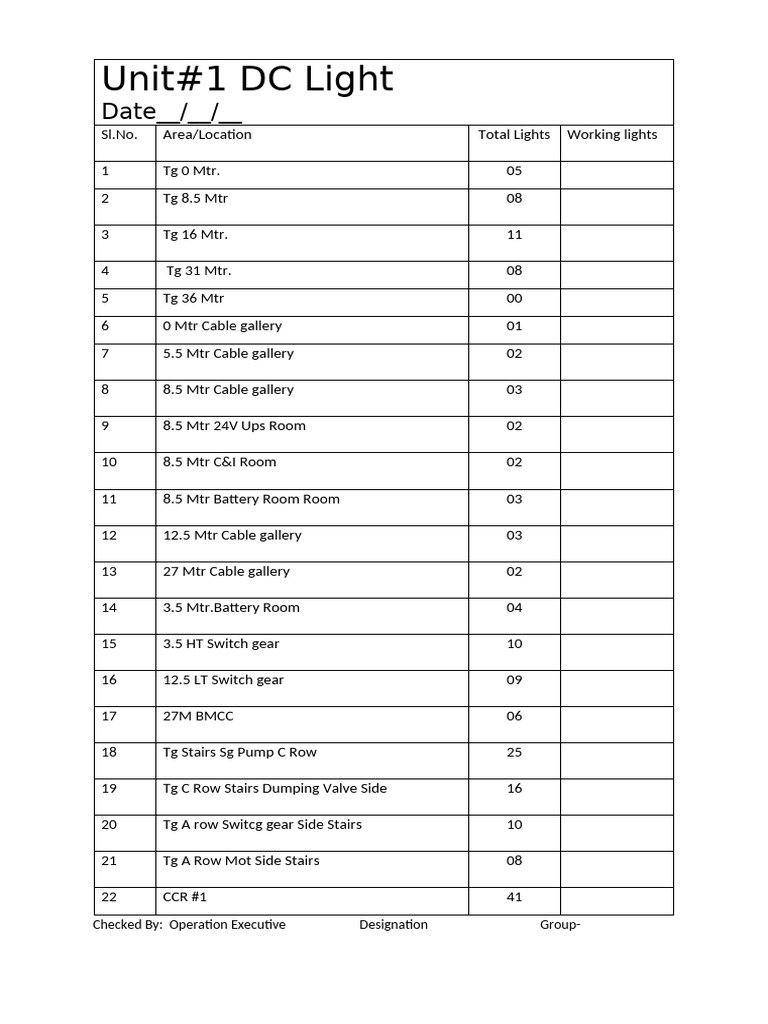 Dc light checking protocol pdf manufactured goods electrical
