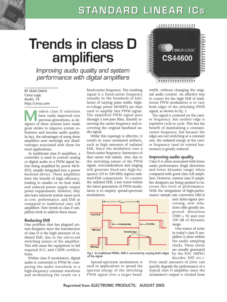 Trends in Class D Amplifiers | PDF | Amplifier | Electronics