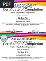 Work Immersion Completion Certificate | PDF