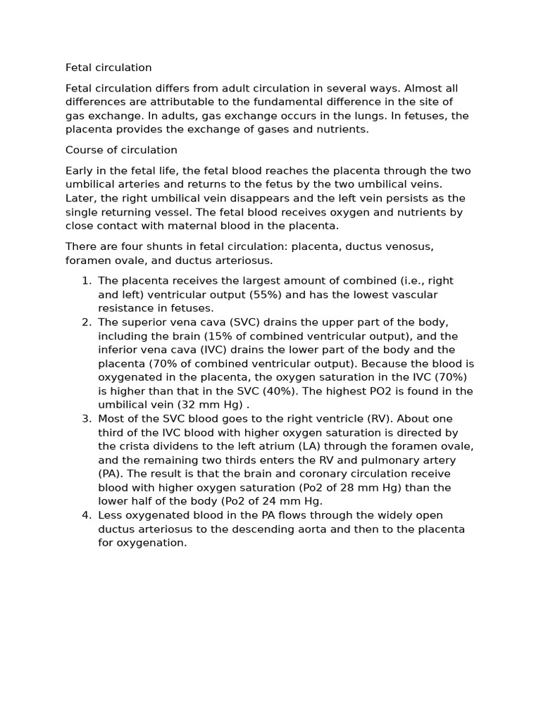 Fetal Circulation Pdf