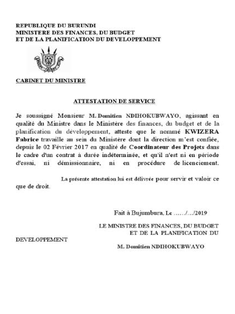 Attestation De Service Pdf: Attestation De Service Modèle – KFIXUZ