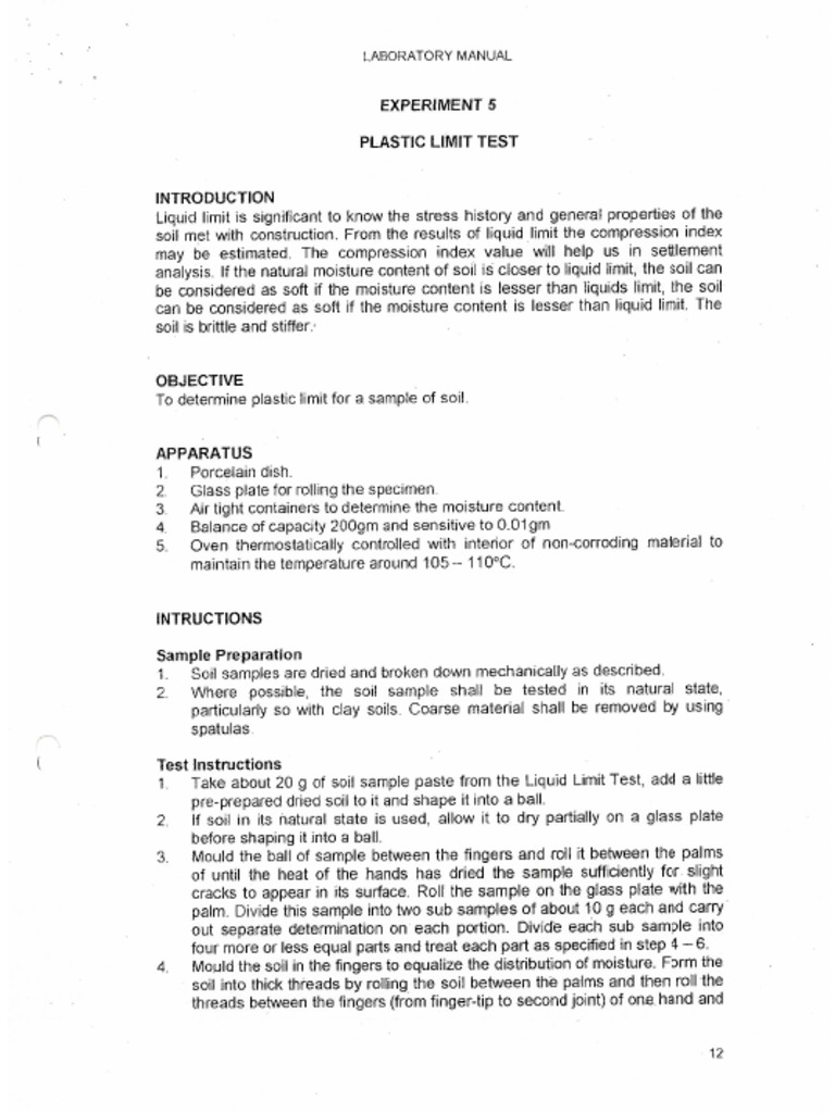 2. Plastic Limit Test | PDF