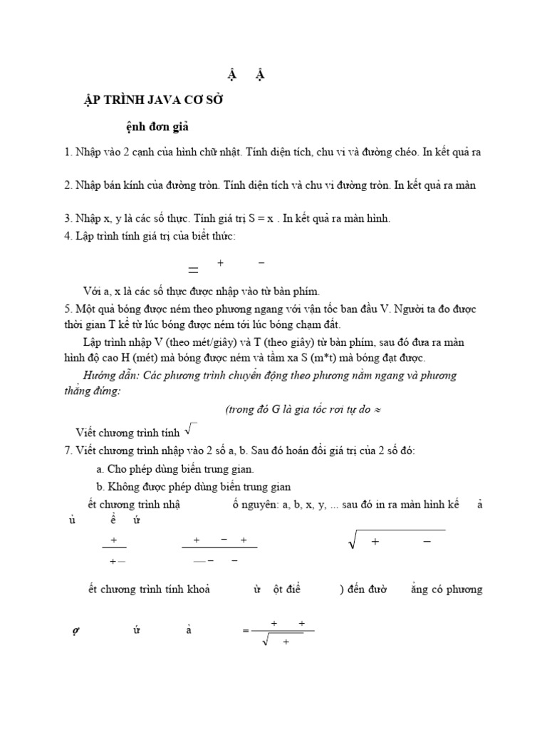 BT Chuong 1 - LT Java Co So | PDF