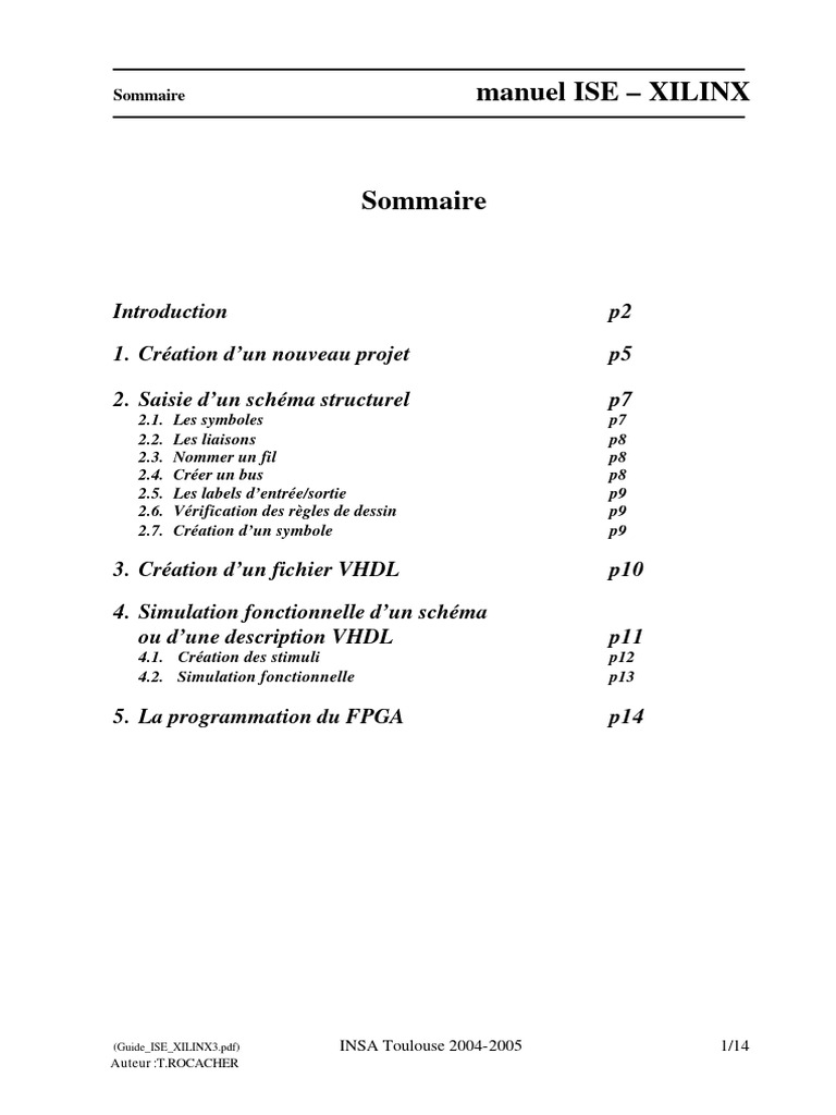 Guide d'utilisation d'ISE Xilinx pour FPGA | PDF | VHDL | Électrotechnique