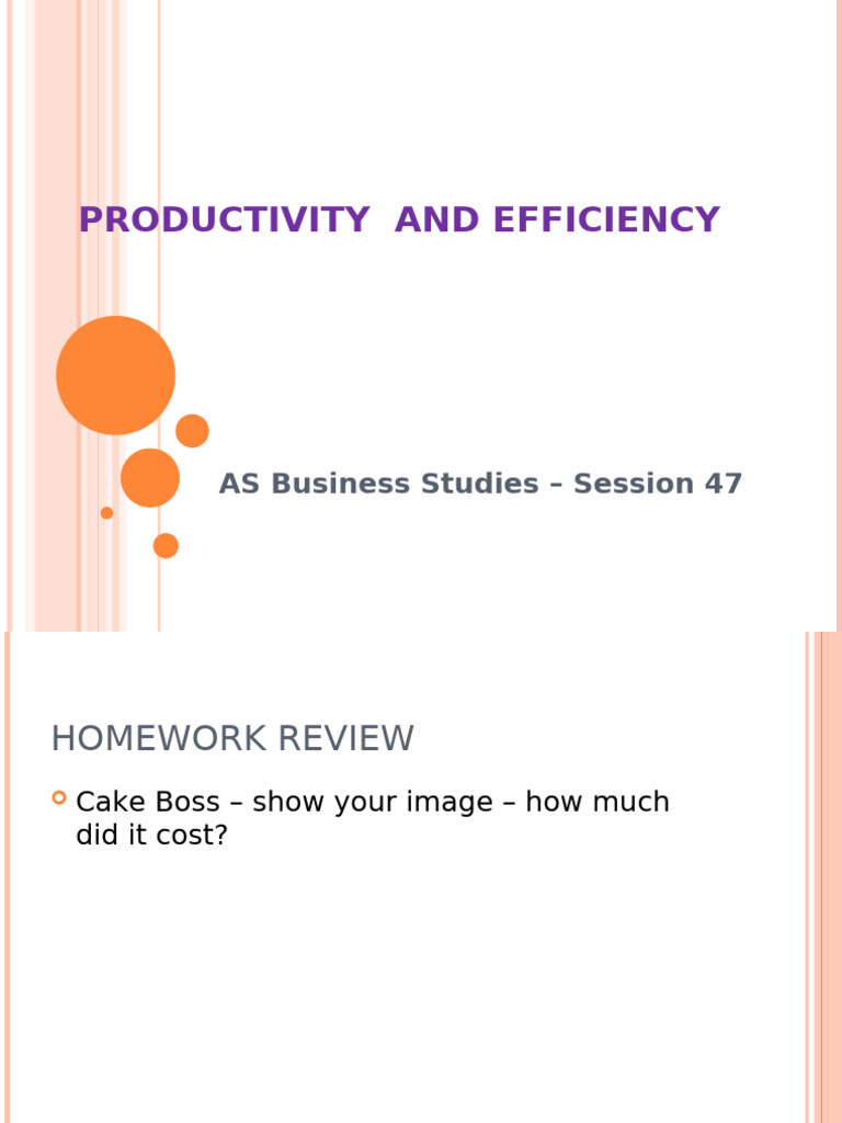 Session 47 Productivity and Efficiency | PDF | Labour Economics | Economies