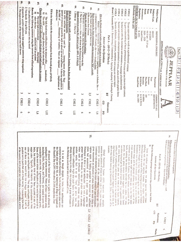 English Model - 1 | PDF
